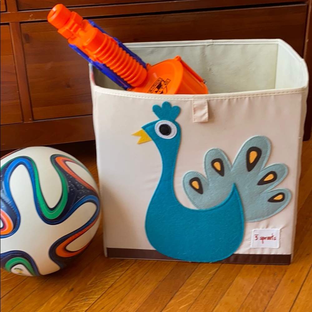 3 sprouts peacock foldable toy bin